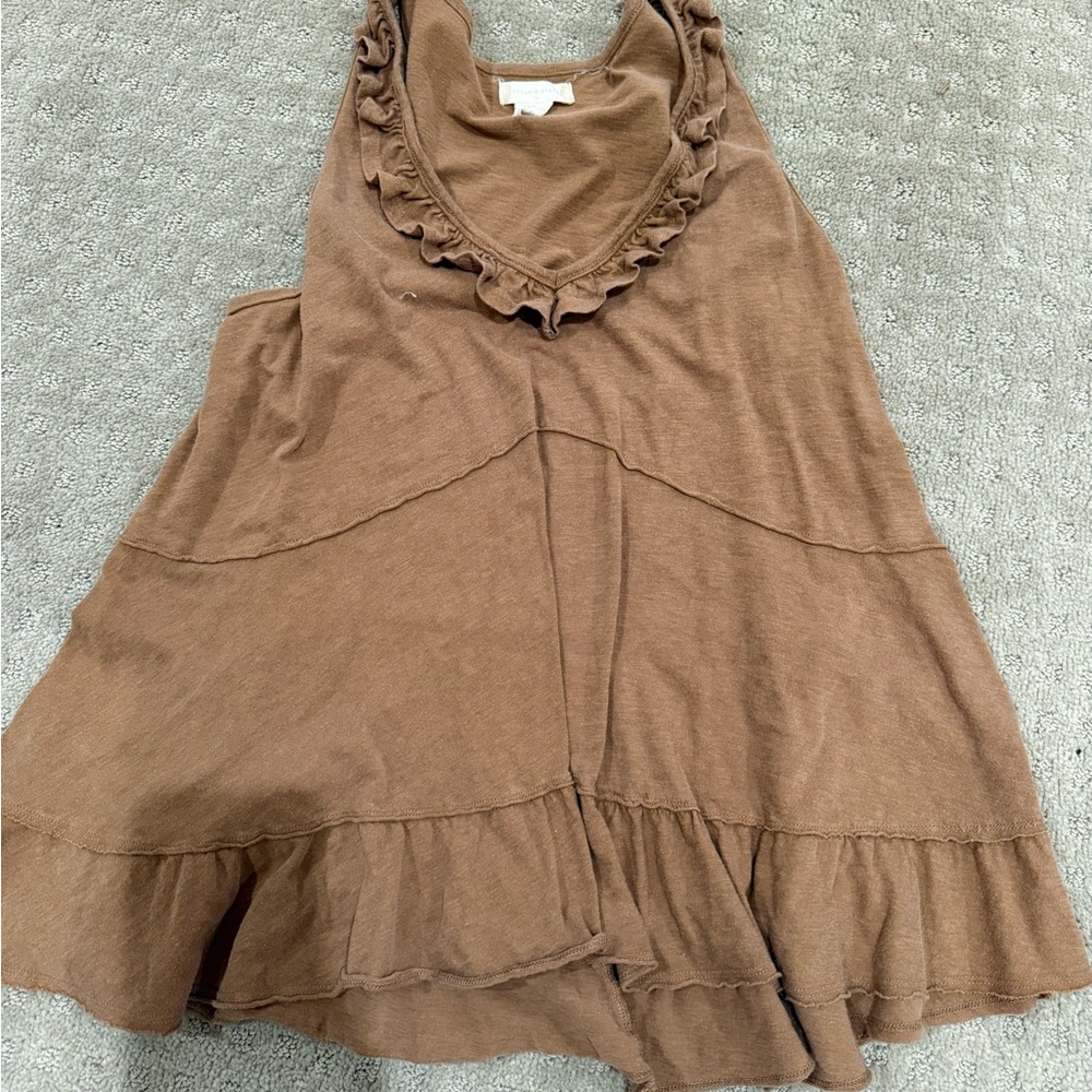 Altar'd State Brown Ruffle-Trim Camisole